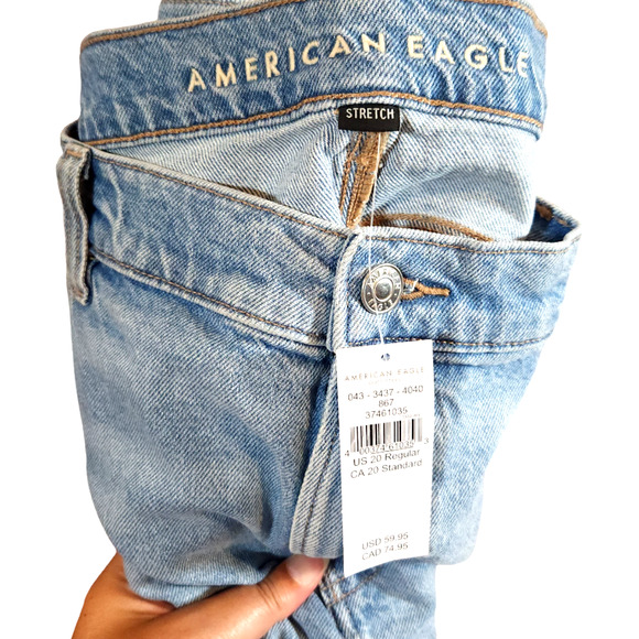 American Eagle Stretch Low-Rise Light Wash '90s Skinny Kick Jeans Women's 20 NWT - Picture 5 of 5